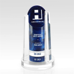 L.A. - Cylinder Resin and Crystal Award - Stackable Pucks